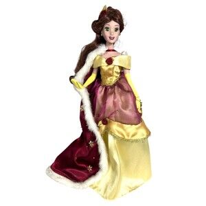 Brass Key 14 inch Porcelain Disney Beauty and the Beast Bell Doll with Stand